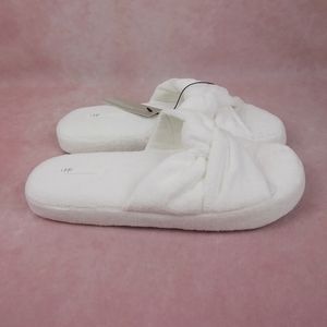 📦 Sale -  Skin Terry Velour White Slides Slippers - Women's Size Medium